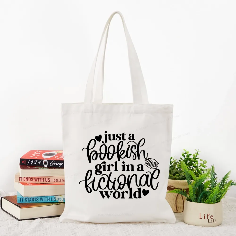 Pagewings Just A Bookish Girl In A Fictional World Tote Bag