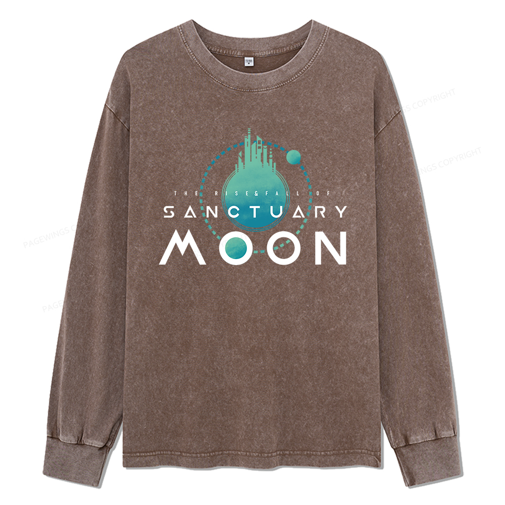 Pagewings Sanctuary Moon Unisex Washed Long Sleeve T-shirt