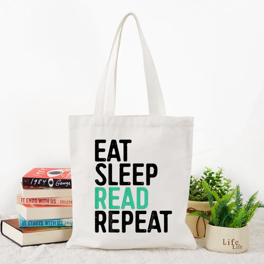 Pagewings Eat Sleep Read Repeat Tote Bag