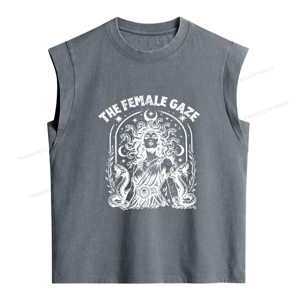 Pagewings Vintage Medusa Feminist Women's Washed Tank Top