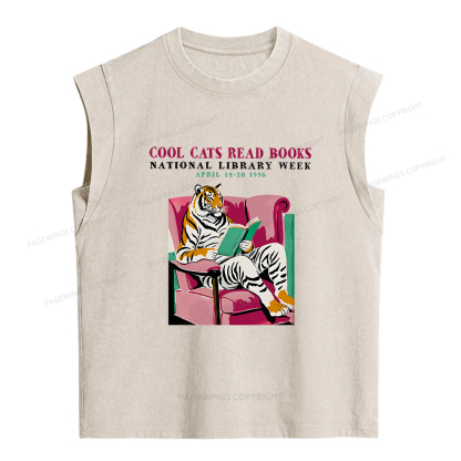 Pagewings Library Week Poster 1996 Women's Washed Tank Top