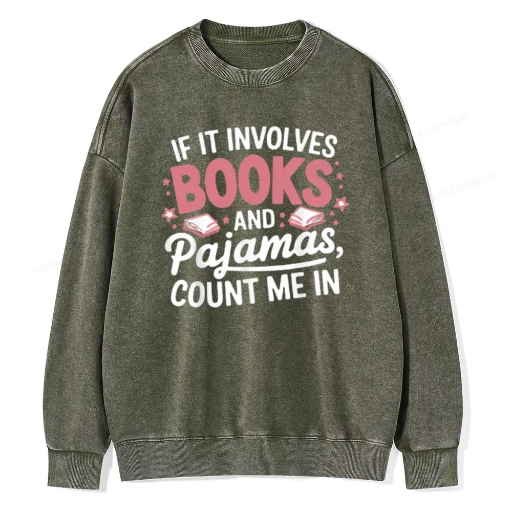 Pagewing Lover Funny Book Reading Unisex Washed Sweatshirt