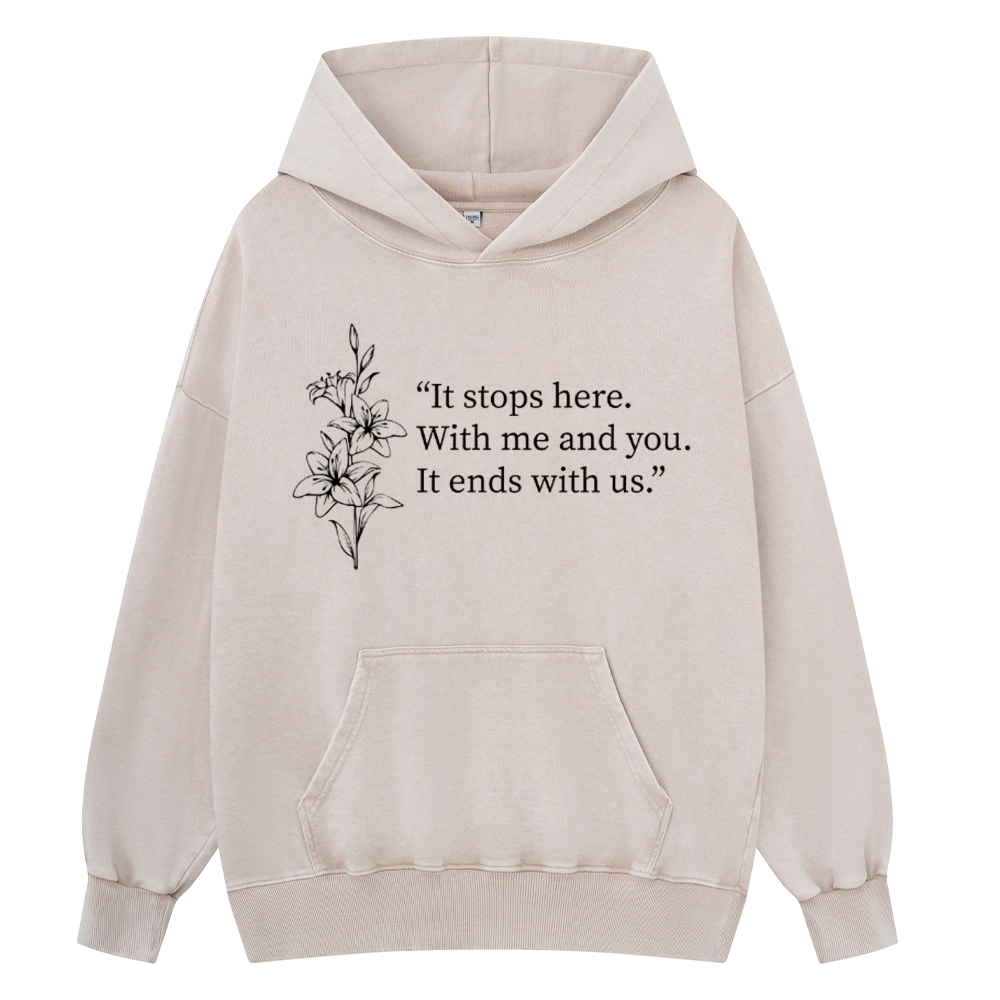 Pagewings It Ends With Us Unisex Washed Hoodie