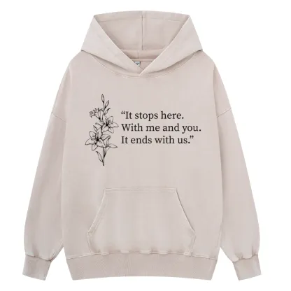 Pagewings It Ends With Us Unisex Washed Hoodie