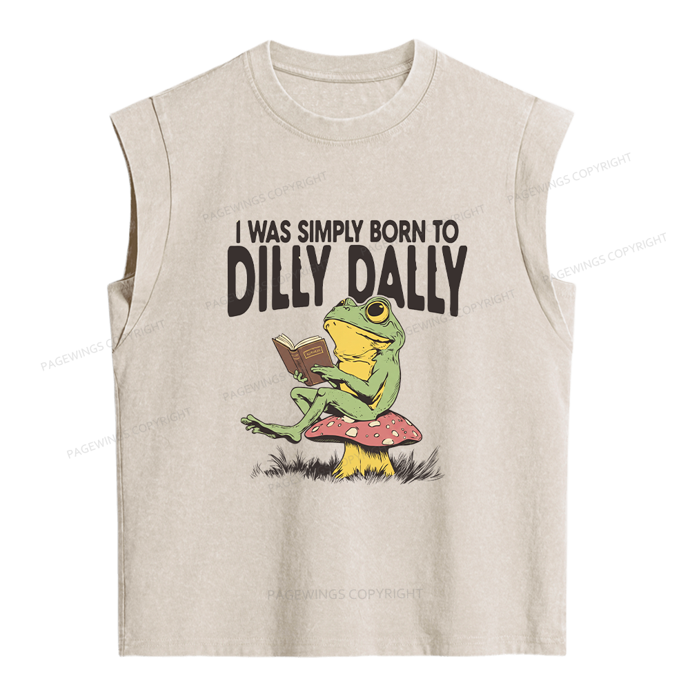 Pagewing Born to Dilly Dally Women's Washed Tank Top