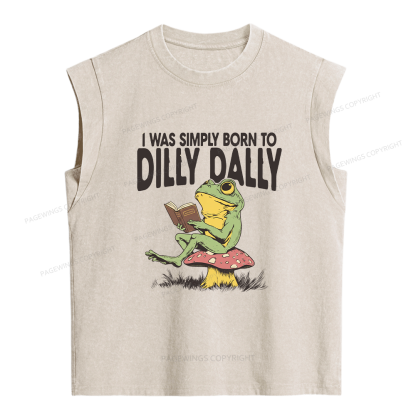 Pagewing Born to Dilly Dally Women's Washed Tank Top