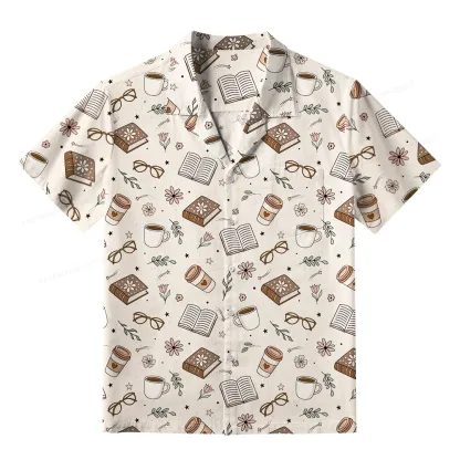 Pagewings Coffee book Rainy Day Unisex Hawaiian Shirt