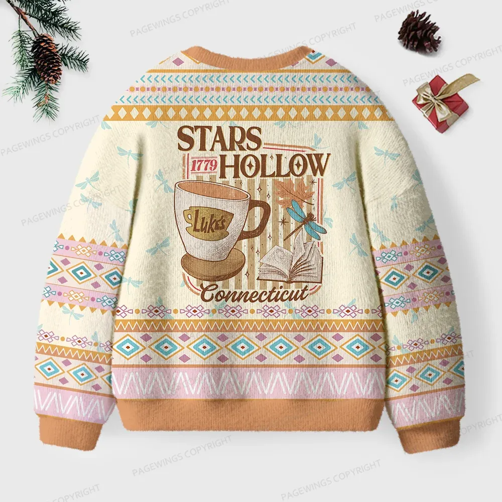 Pagewings Stars Hollow 1779 Connecticut Unisex Ugly Knit Sweatshirt