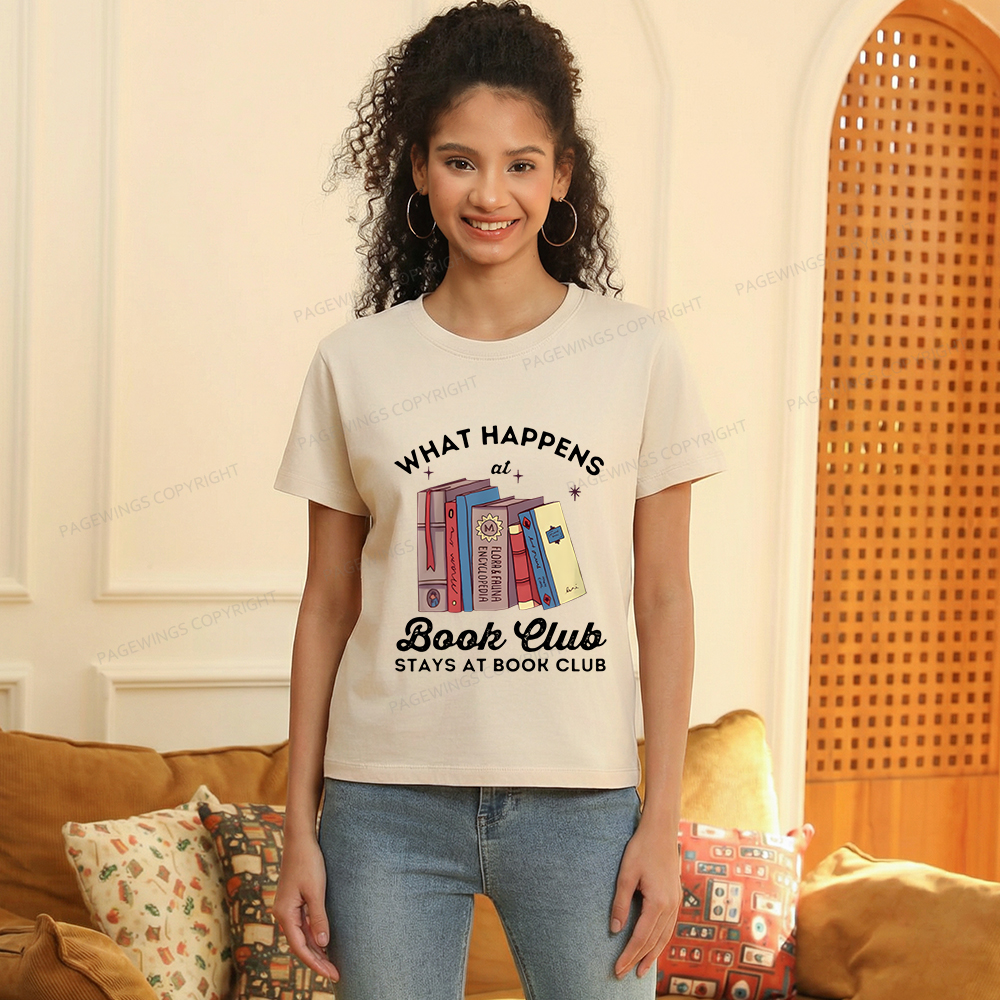 Pagewings Stays At Book Club Book Women's Washed T-shirt