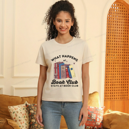 Pagewings Stays At Book Club Book Women's Washed T-shirt