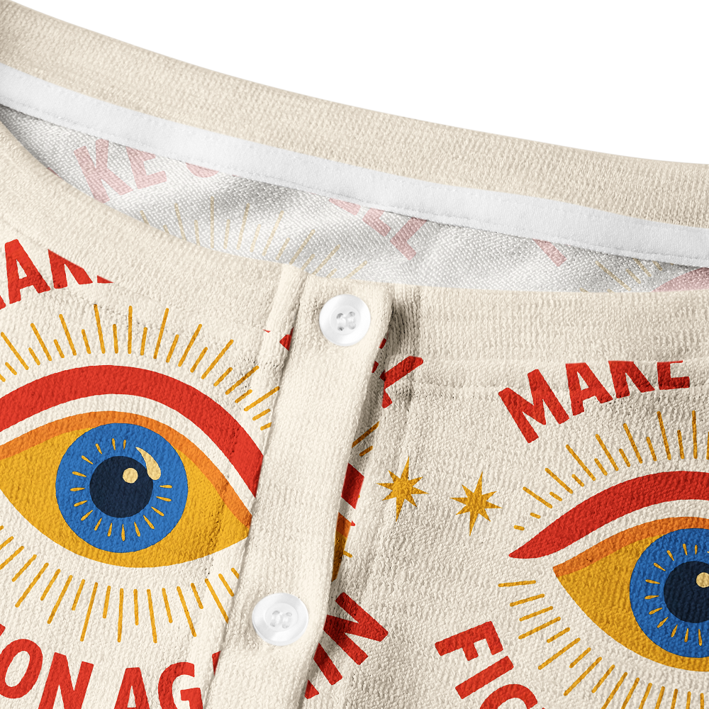 Pagewings Make Orwell Fiction Again Crew Neck Cardigan Sweaters