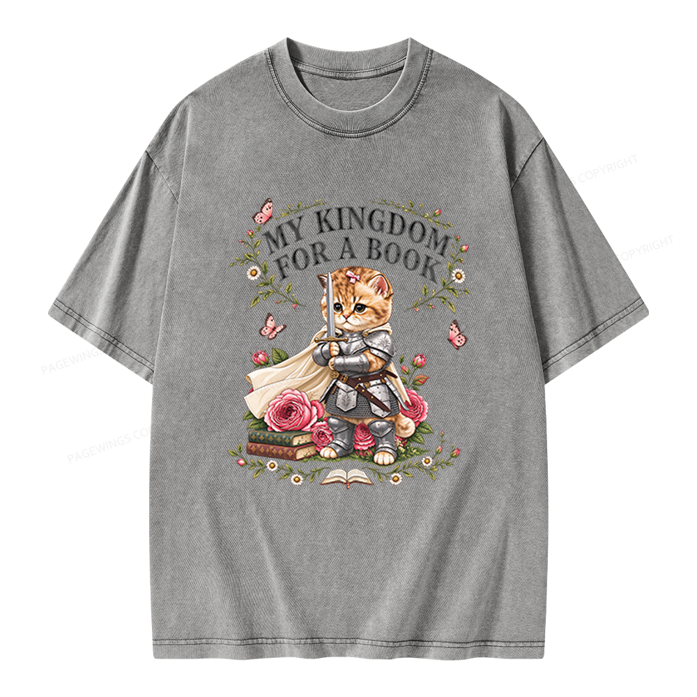 Pagewings My Kingdom For A Books Unisex Washed T-shirt