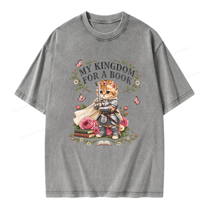 Pagewings My Kingdom For A Books Unisex Washed T-shirt