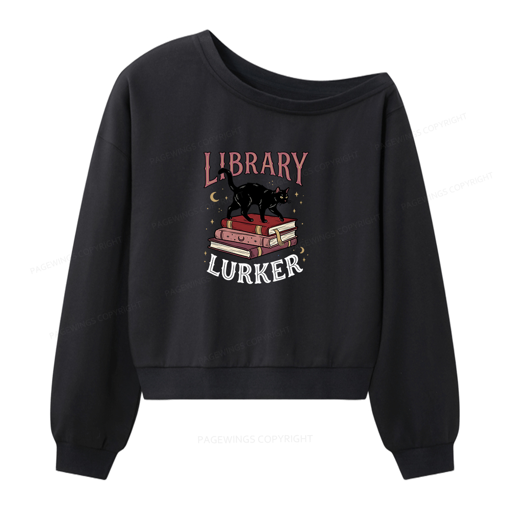 Pagewings Library Lurker Women Off Shoulder Sweatshirt