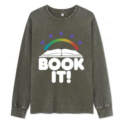 Pagewings Book It Unisex Washed Long Sleeve T-shirt