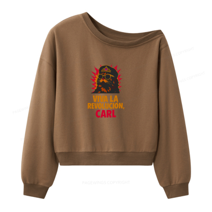 Pagewings Viva La Revolucion Women Off Shoulder Sweatshirt