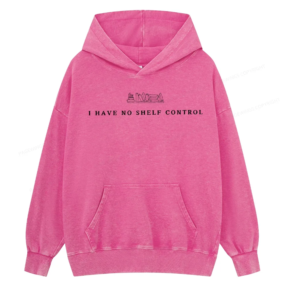 Pagewings I Have No Shelf Control Unisex Washed Hoodie