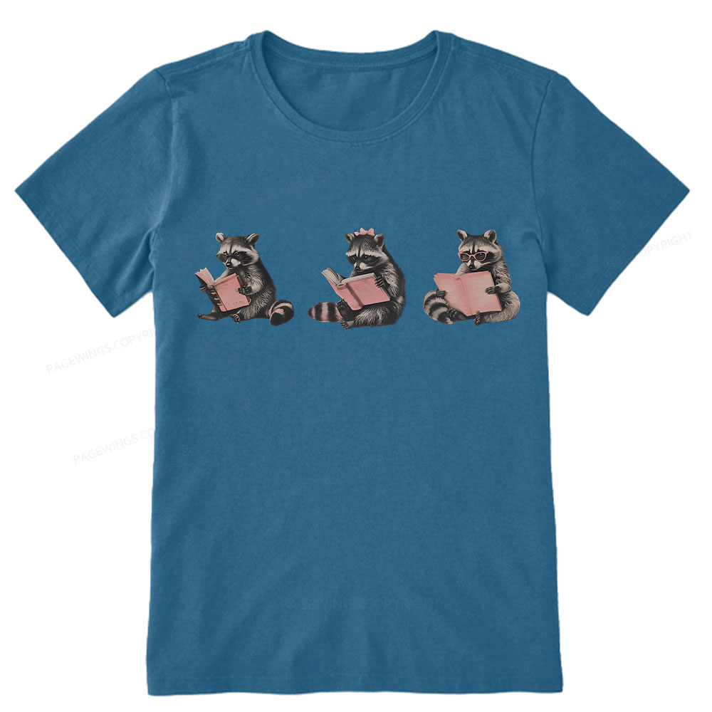 Pagewings Funny Raccoon Bookish Gift Unisex Classic T-shirt