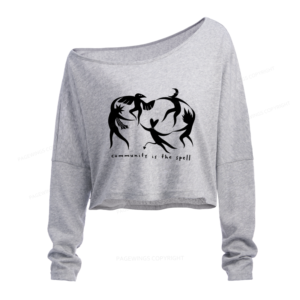 Pagewings Community is the Spell Slouchy Long Sleeve Off Shoulder T-shirt