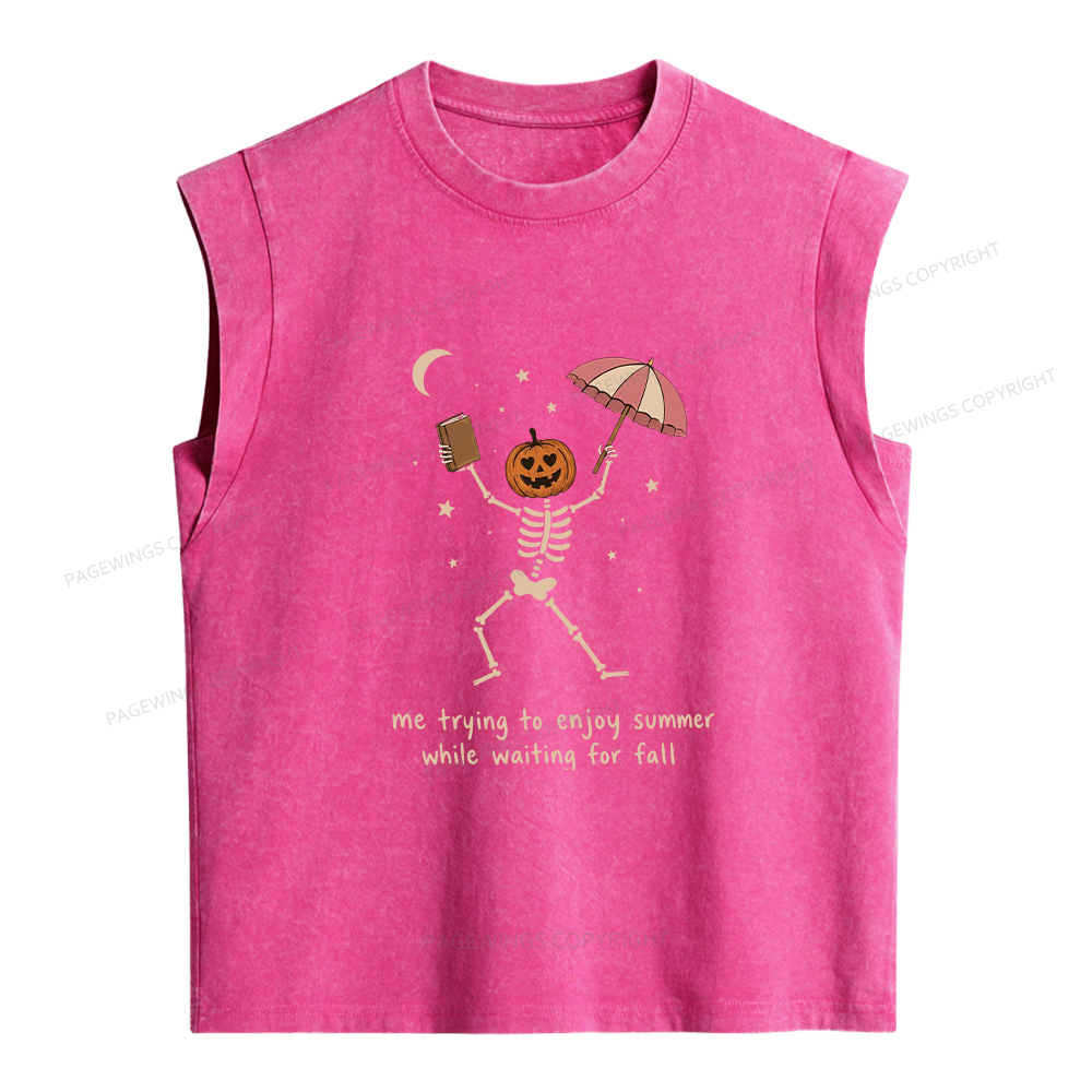 Pagewings Waiting For Fall  Women's Washed Tank Top