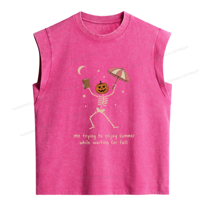 Pagewings Waiting For Fall  Women's Washed Tank Top