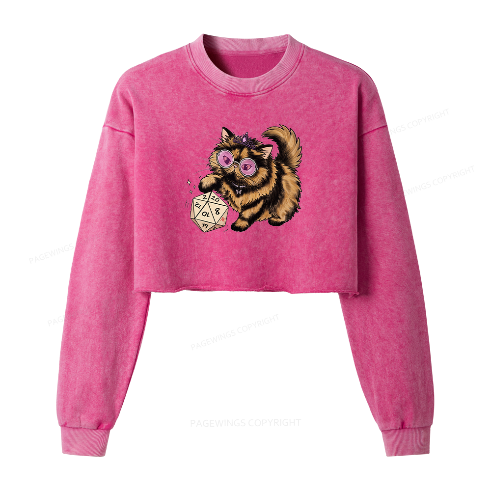 Pagewings Sci Fi Bookish Washed Crop Sweatshirt