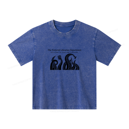Pagewings The Tortured Librarian Department Unisex Kids Washed T-shirt