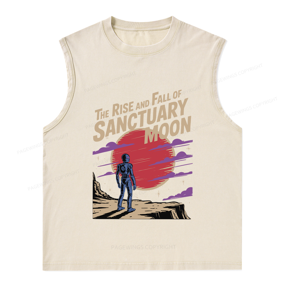 Pagewings The Rise And Fall Of Sanctuary Moon Unisex Washed Tank Top