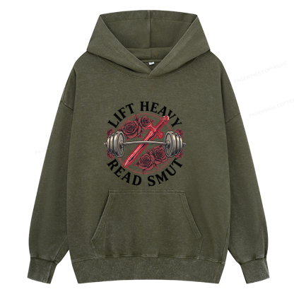 Pagewings Lift Heavy Read Smut Unisex Washed Hoodie