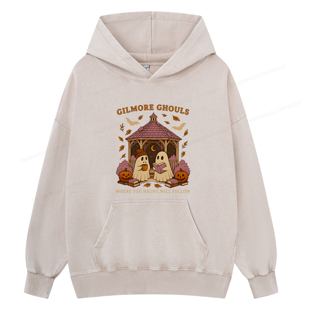 Pagewings Gilmore Ghouls Unisex Washed Hoodie