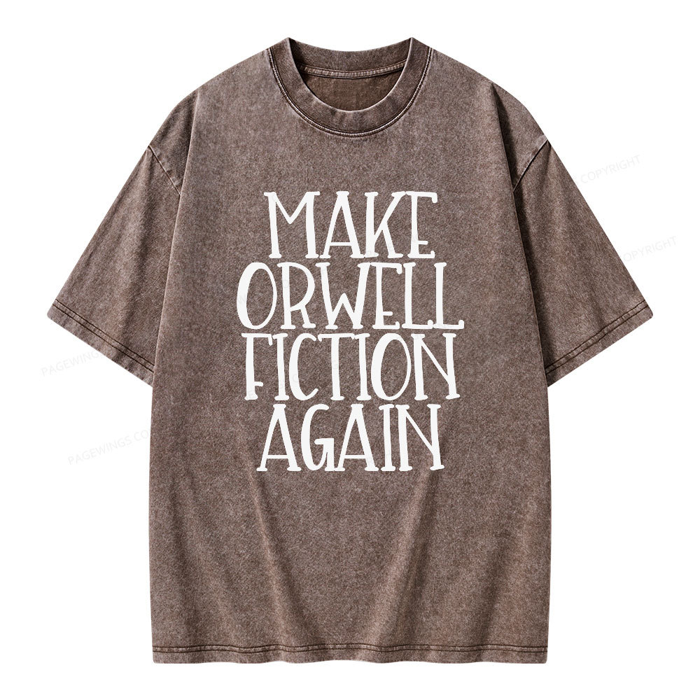 Pagewings Make Orwell Fiction Again Unisex Washed T-shirt