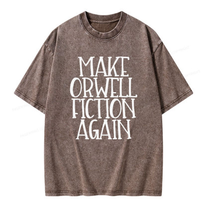 Pagewings Make Orwell Fiction Again Unisex Washed T-shirt