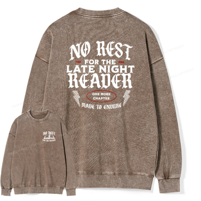 Pagewings No Rest For The Late Night Reader Unisex Washed Sweatshirt