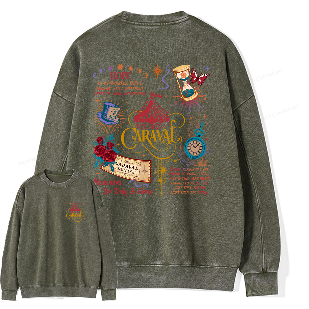 Pagewings Bookish Fantasy Unisex Washed Sweatshirt