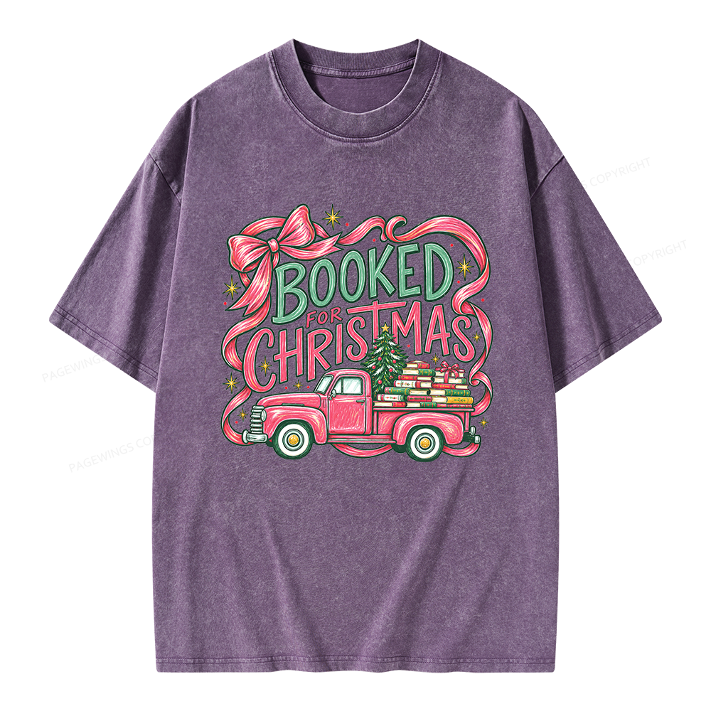 Pagewings Booked For Christmas Unisex Washed T-shirt
