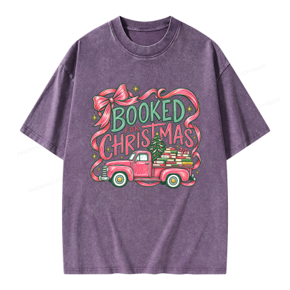 Pagewings Booked For Christmas Unisex Washed T-shirt