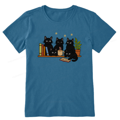 Pagewings Cat On Bookshelf Unisex Classic T-shirt