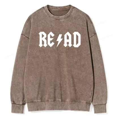 Pagewings Read Back In The Library "rock And Roll" Unisex Washed Sweatshirt