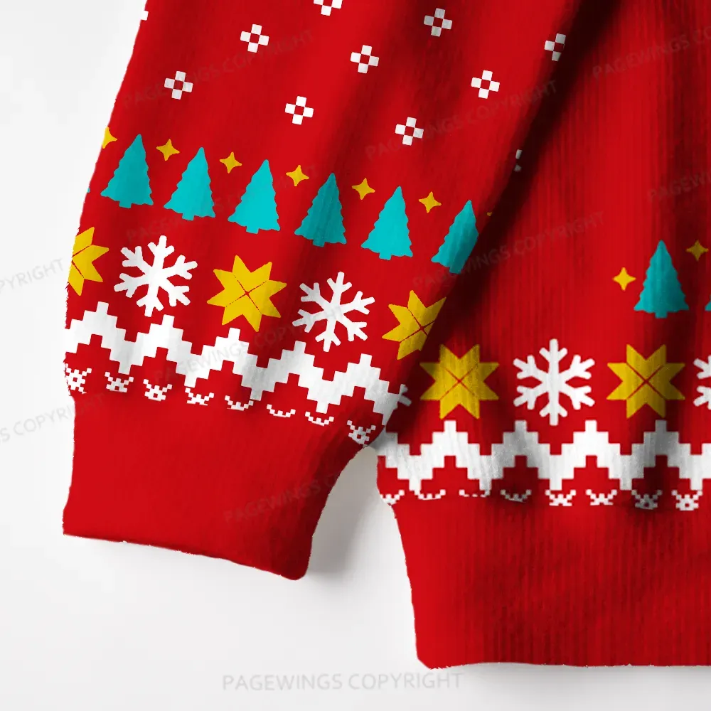 Pagewings On My Way To Hoard Books And Cause Chaos Unisex Ugly Knit Sweatshirt