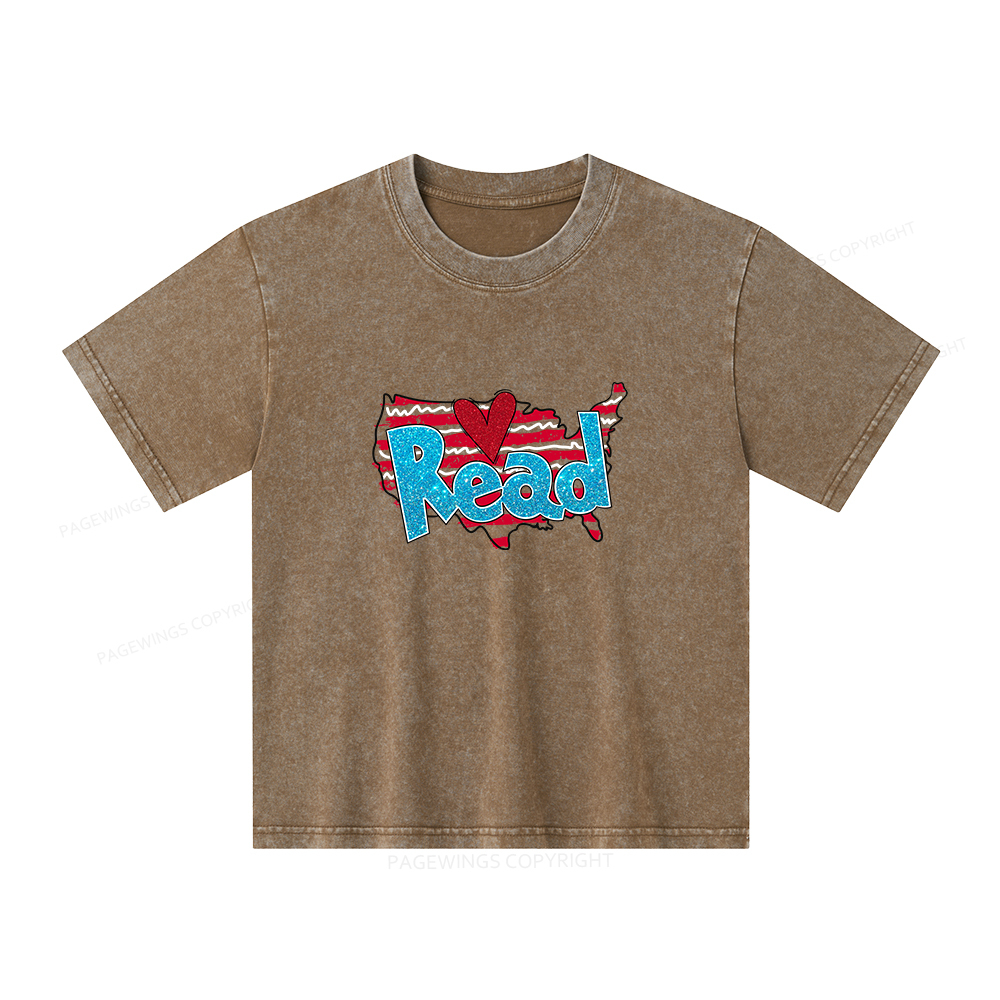 Pagewings Reading Day Shirt Unisex Kids Washed T-shirt
