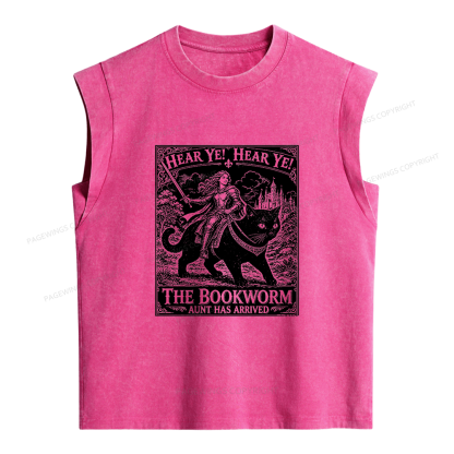 Pagewings Bookworm Knight Riding Women's Washed Tank Top