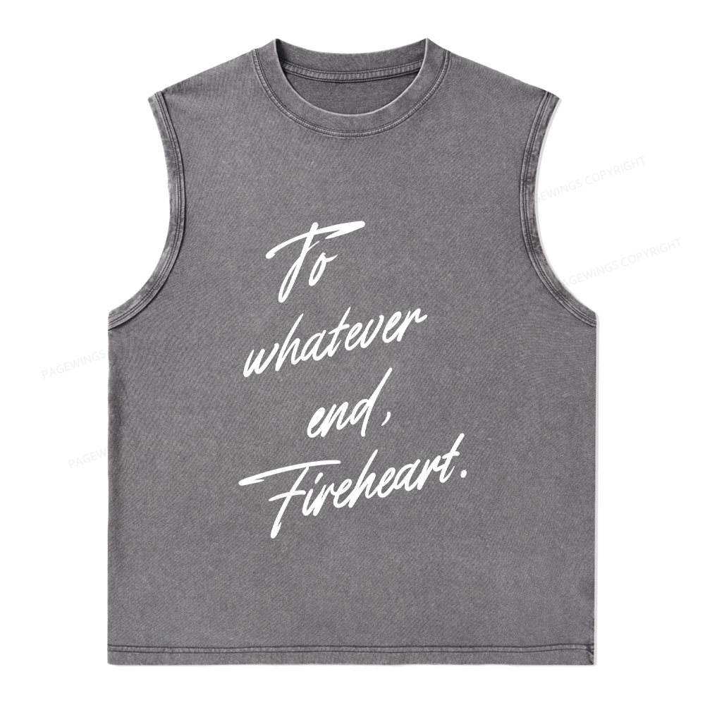 Pagewings To Whatever End Fireheart Unisex Washed Tank Top