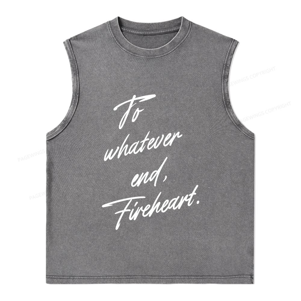 Pagewings To Whatever End Fireheart Unisex Washed Tank Top