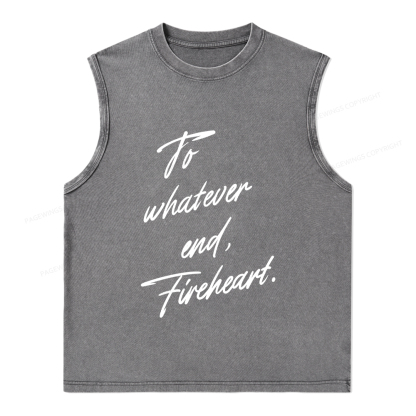 Pagewings To Whatever End Fireheart Unisex Washed Tank Top