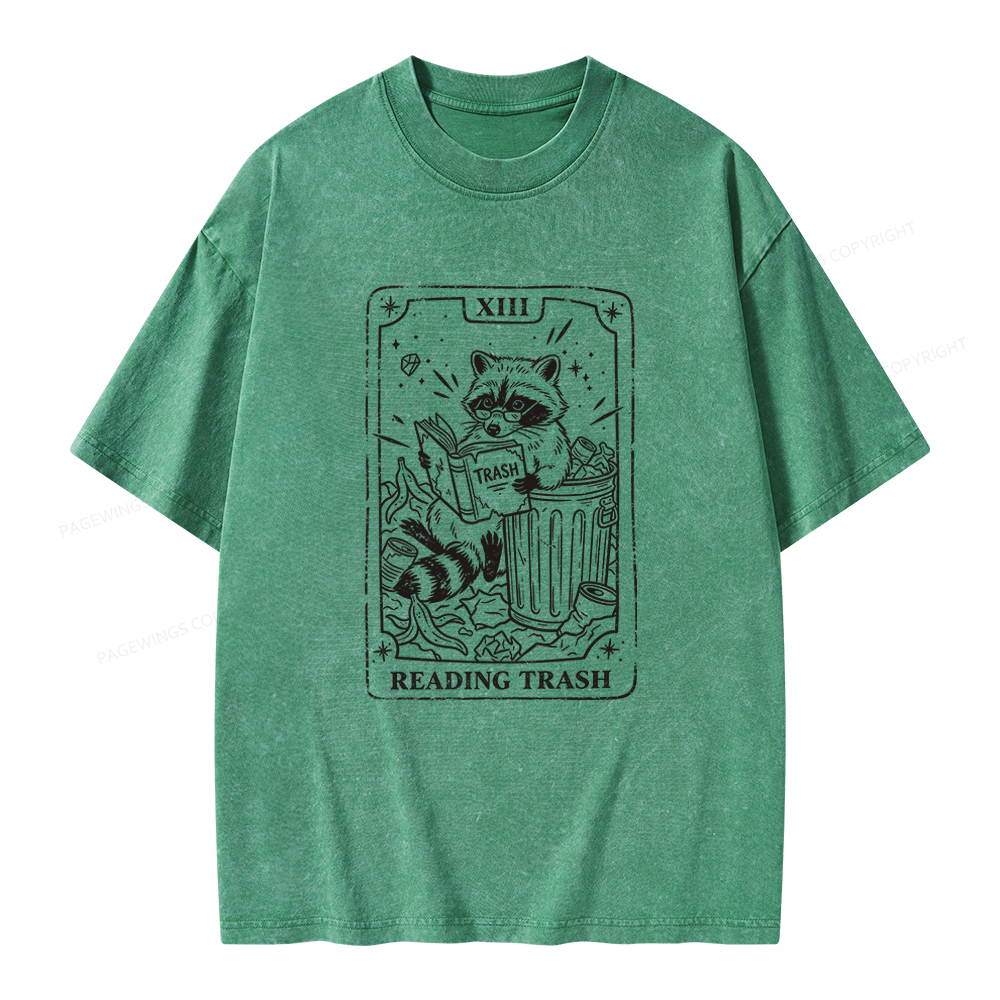 Pagewings Reading Trash Unisex Washed T-shirt