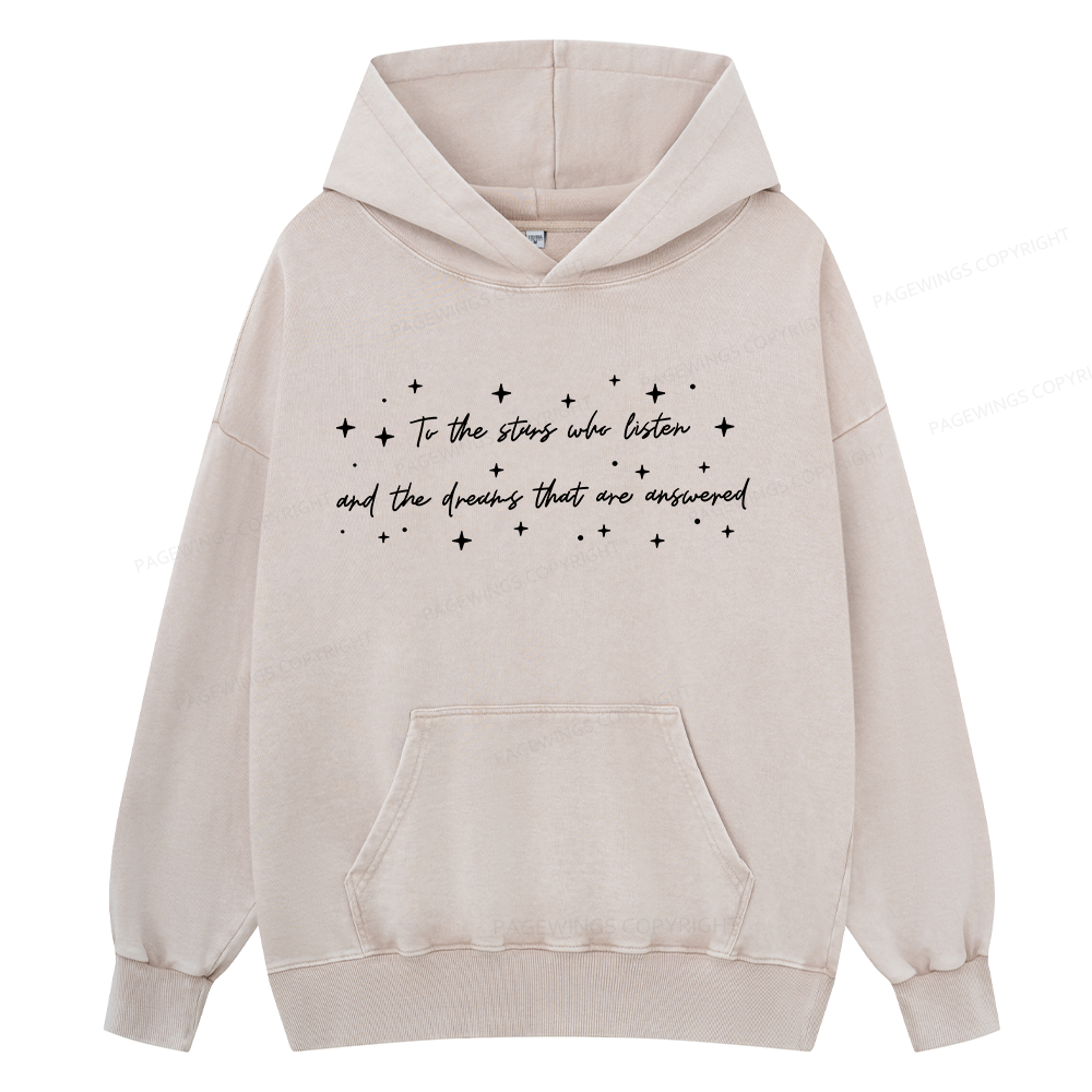 Pagewings To the Stars Who Listen Unisex Washed Hoodie