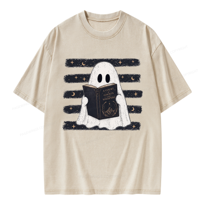 Pagewings A Court of Ghosts and Whispers Unisex Washed T-shirt