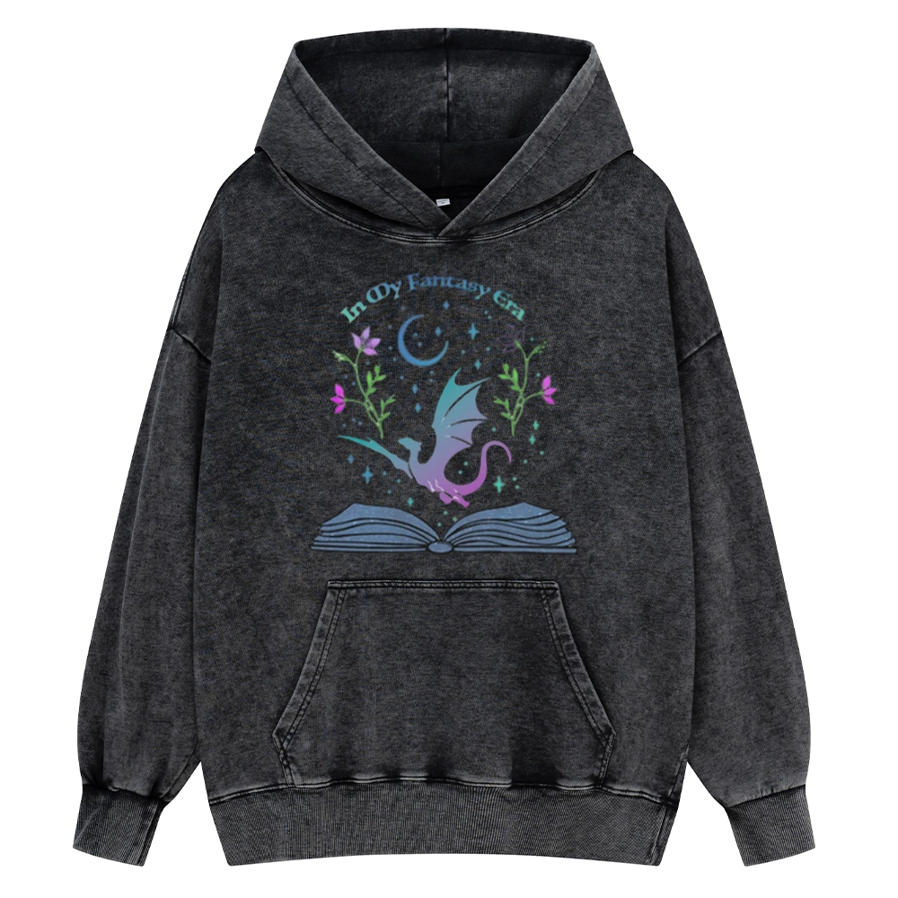 Pagewings In My Fantasy Book Era Unisex Washed Hoodie