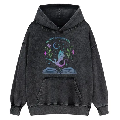 Pagewings In My Fantasy Book Era Unisex Washed Hoodie