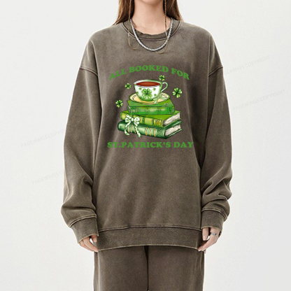 Pagewings All Booked For St. Patrick's Day Washed Sweatshirt